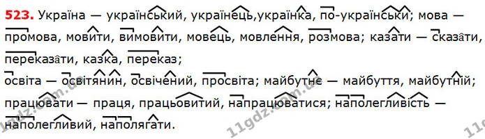 523 — ГДЗ Українська мова 5 клас Глазова 2018 — ГДЗ Українська мова 5 клас Глазова 2018