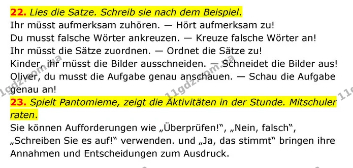 22. Lies die Satze. Schreib sie nach dem Beispiel. — ГДЗ Німецька мова 6 клас Басай (2023)