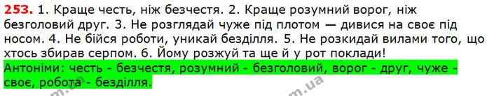 253 — ГДЗ Українська мова 5 клас Глазова 2018 — ГДЗ Українська мова 5 клас Глазова 2018