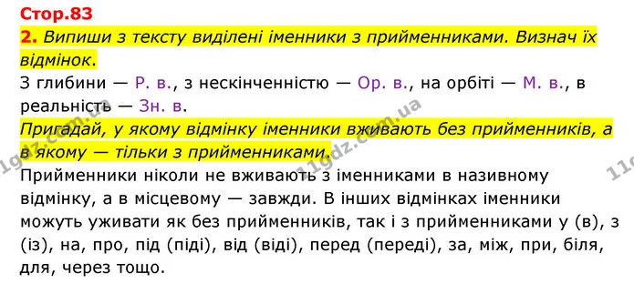 2. Випиши з тексту виділені іменники з прийменниками. Визнач їх відмінок. — ГДЗ Українська мова 4 клас Чабайовська