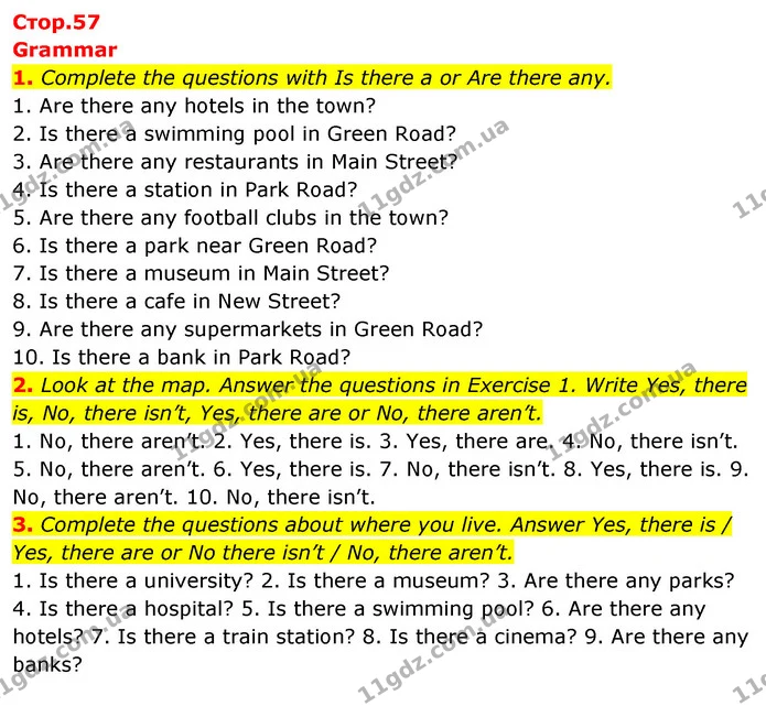 1. Complete the questions with Is there a or Are there any. — ГДЗ Робочий зошит Англійська мова 5 клас Коста (prepare 5)