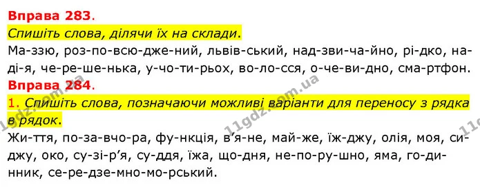Спишіть слова, ділячи їх на склади. — ГДЗ Українська мова 5 клас Літвінова