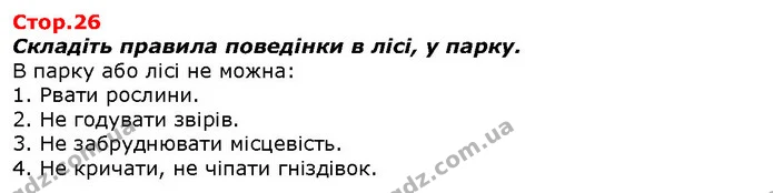 Складіть правила поведінки в лісі, у парку. — ГДЗ Я досліджую світ 1 клас Гільберг