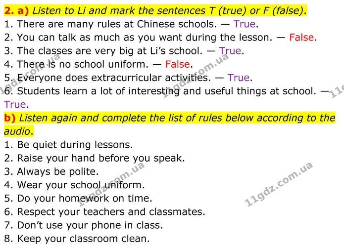 2. a) Put the dialo9ue int0 the correct order. Then listen and check. — ГДЗ Робочий зошит Англійська мова 8 клас Карпюк