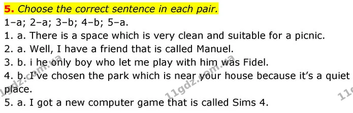 5. Choose the correct sentence in each pair. — ГДЗ робочий зошит Англійська мова 8 клас Гарет Джонс 2025