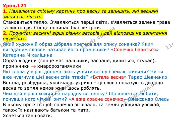 1. Намалюйте спільну картину про весну та запишіть, які весняні зміни вас тішать. — ГДЗ Українська мова та читання 3 клас Остапенко 1-2 ч.