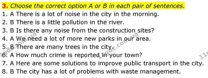 3. Choose the correct option A or B in each pair of sentences. — ГДЗ зошит Grammar Англійська мова 8 клас Prepare 2025