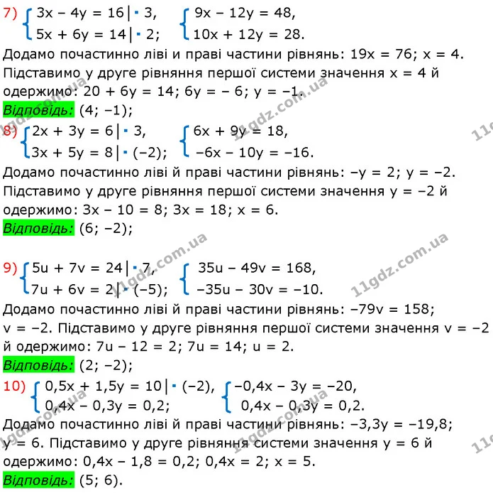 1168. Розв’яжіть систему рівнянь методом додавання: — частина 3 — Алгебра 7 клас Мерзляк 2024