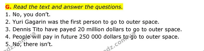 G. Read the text and answer the questions. — ГДЗ Робочий зошит Англійська мова 6 клас Мітчелл