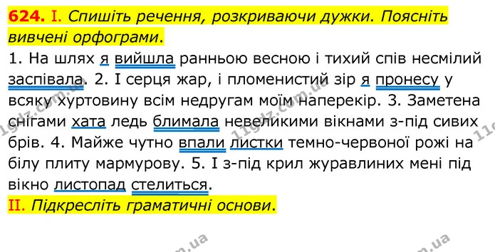 624. І. Спишіть речення, розкриваючи дужки. Поясніть вивчені орфограми. — ГДЗ Українська мова 6 клас Заболотний 2020
