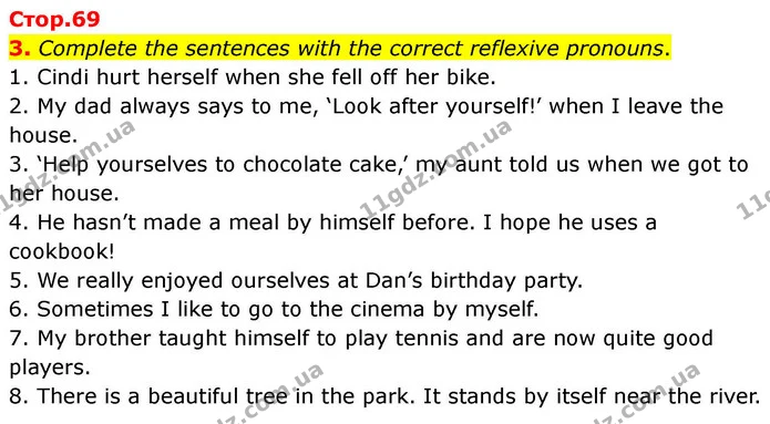 3. Complete the sentences with the correct reflexive pronouns. — ГДЗ робочий зошит Англійська мова 7 клас Prepare