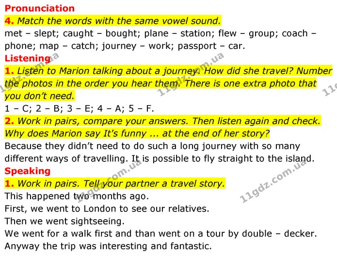 4. Match the words with the same vowel sound. — ГДЗ Англійська мова 6 клас Коста (Prepare 6)