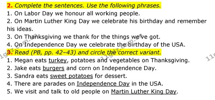 2. Complete the sentences. Use the following phrases. — ГДЗ Робочий зошит Англійська мова 5 клас Косован (Дж. Коста)