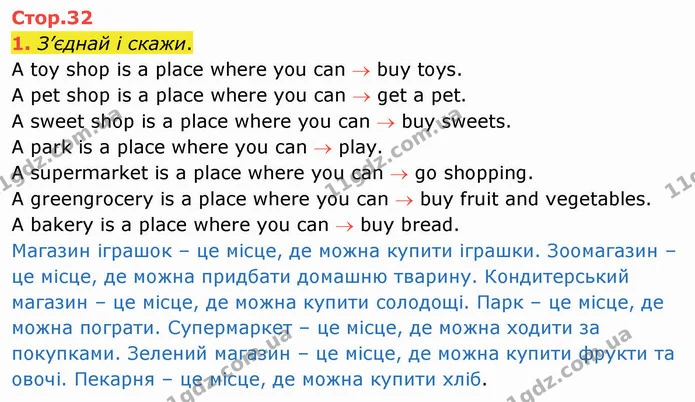 1. З’єднай і скажи. — ГДЗ Робочий зошит Англійська мова 4 клас Карпюк