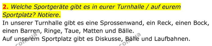 2. Welche Sportgeräte gibt es in eurer Turnhalle / auf eurem Sportplatz? Notiere. — ГДЗ робочий зошит Німецька мова 8 клас Басай