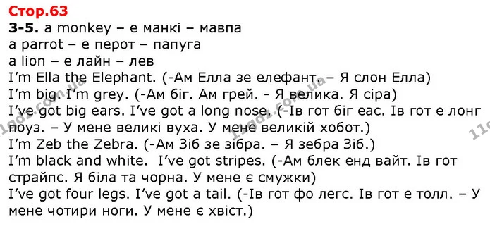3-5. a monkey – е манкі – мавпа — ГДЗ Англійська мова 2 клас Карпюк 2019