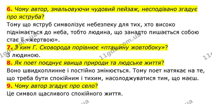 6. Чому автор, змальовуючи чудовий пейзаж, несподівано згадує про яструба? — ГДЗ Українська література 6 клас Коваленко 2023