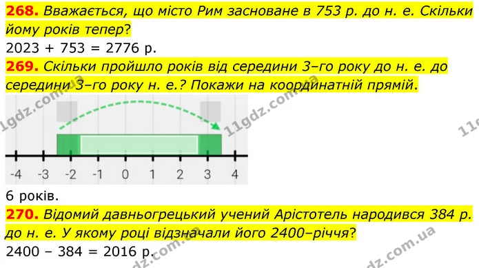268. Вважається, що місто Рим засноване в 753 р. до н. е. Скільки йому років тепер? — ГДЗ Математика 6 клас Бевз 1-2 ч.