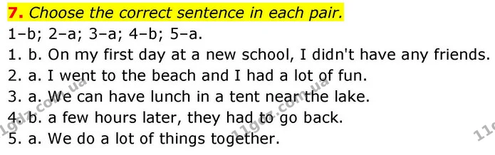 7. Choose the correct sentence in each pair. — ГДЗ робочий зошит Англійська мова 8 клас Гарет Джонс 2025