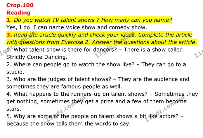 1. Do you watch TV talent shows ? How many can you name? — ГДЗ Англійська мова 6 клас Коста (Prepare 6)