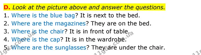 D. Look at the picture above and answer the questions. — ГДЗ зошит Англійська мова 5 клас Мітчелл