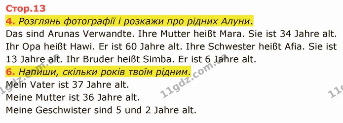 4. Розглянь фотографії і розкажи про рідних Алуни. — ГДЗ Німецька мова 3 клас Сотникова