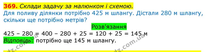369. Склади задачу за малюнком і схемою. — ГДЗ Математика 3 клас Листопад 1-2 ч.