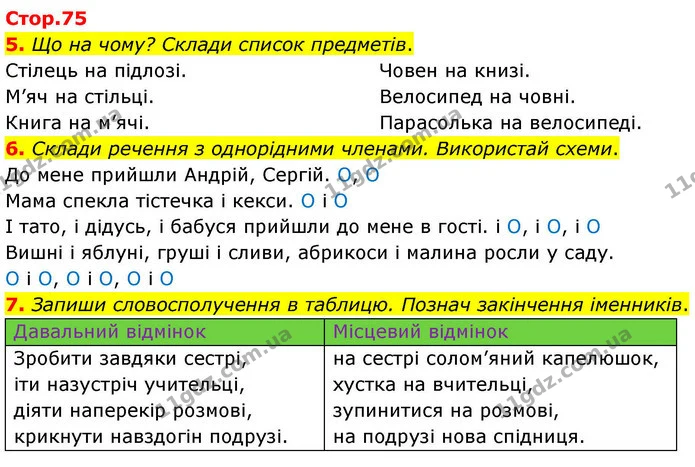 5. Що на чому? Склади список предметів. — ГДЗ Робочий зошит Українська мова 4 клас Большакова