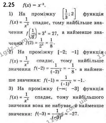 2.25 Знайдіть область значень функції: — ГДЗ Алгебра 10 клас Мерзляк 2018 (Поглиблений)