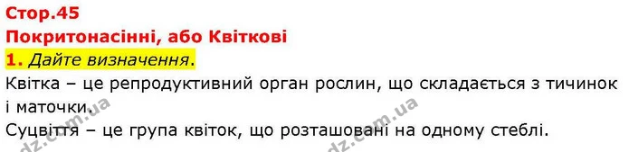 1. Дайте визначення. — ГДЗ робочий зошит Біологія 7 клас Кулініч