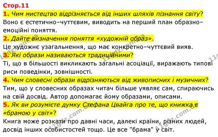 1. Чим мистецтво відрізняється від інших шляхів пізнання світу? — ГДЗ Зарубіжна література 6 клас Волощук