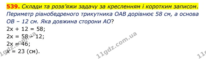 539. Склади та розв’яжи задачу за кресленням і коротким записом. — ГДЗ Математика 5 клас Скворцова 2022