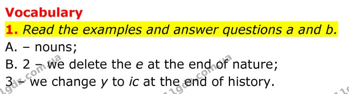 1. Read the examples and answer questions a and b. — ГДЗ Англійська мова 8 клас Стайрінг (Prepare)