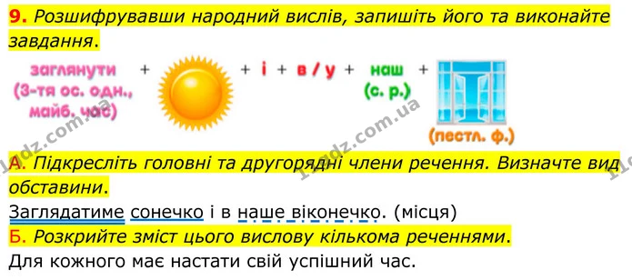 9. Розшифрувавши народний вислів, запишіть його та виконайте завдання. — ГДЗ Українська мова 8 клас Авраменко