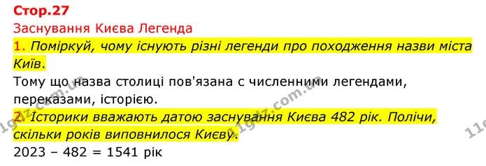 1. Поміркуй, чому існують різні легенди про походження назви міста Київ. — ГДЗ Українська мова 4 клас Ємець