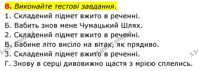 8. Виконайте тестові завдання. — ГДЗ Українська мова 8 клас Авраменко (поглиблений)