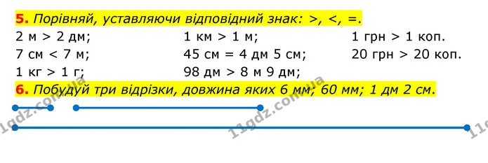 5. Порівняй, уставляючи відповідний знак: >, <, =. — ГДЗ Математика 3 клас Логачевська 1-2 ч.