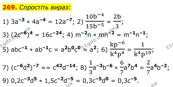 269. Спростіть вираз: — ГДЗ Алгебра 8 клас Мерзляк