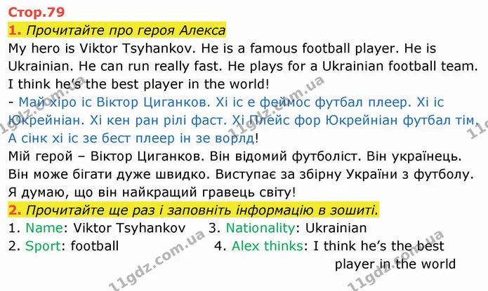 1. Прочитайте про героя Алекса — ГДЗ Англійська мова 4 клас Мітчелл 2026