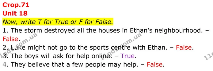 Now, write T for True or F for False. — ГДЗ граматика Англійська мова 7 клас Мітчелл