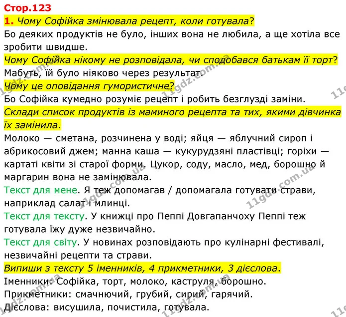 1. Чому Софійка змінювала рецепт, коли готувала? — ГДЗ Українська мова та читання 4 клас Большакова