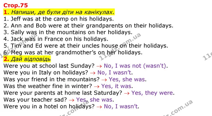1. Напиши, де були діти на канікулах. — ГДЗ Зошит Англійська мова 3 клас Карпюк