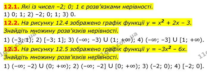 12.1. Які із чисел –2; 0; 1 є розв’язками нерівності. — ГДЗ Алгебра 9 клас Мерзляк 2026