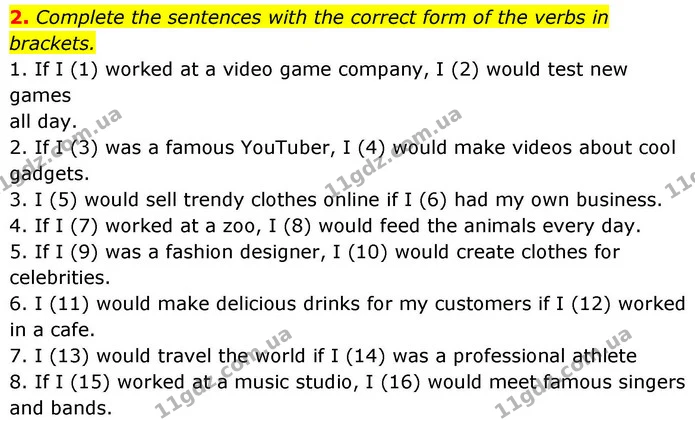 2. Complete the sentences with the correct form of the verbs in brackets. — ГДЗ зошит Grammar Англійська мова 8 клас Prepare 2025