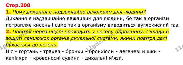 1. Чому дихання є надзвичайно важливим для людини? — ГДЗ Пізнаємо природу 5 клас Біда