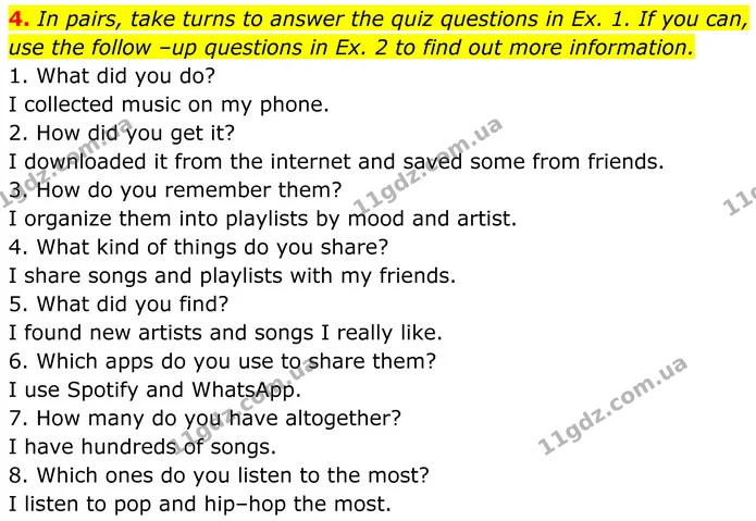 4. In pairs, take turns to answer the quiz questions in Ex. 1. If you can, — ГДЗ Англійська мова 8 клас Стайрінг (Prepare)