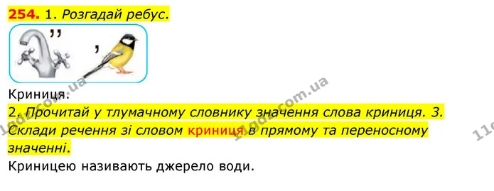 254. 1. Розгадай ребус. — ГДЗ Українська мова та читання 3 клас Кравцова (1 частина)