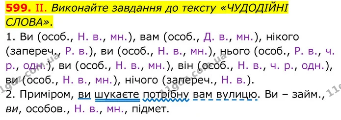 599. ІІ. Виконайте завдання до тексту «ЧУДОДІЙНІ СЛОВА». — ГДЗ Українська мова 6 клас Заболотний 2020