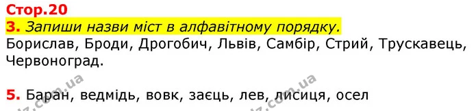 3. Запиши назви міст в алфавітному порядку. — ГДЗ Українська мова 3 клас Пономарьова 2020