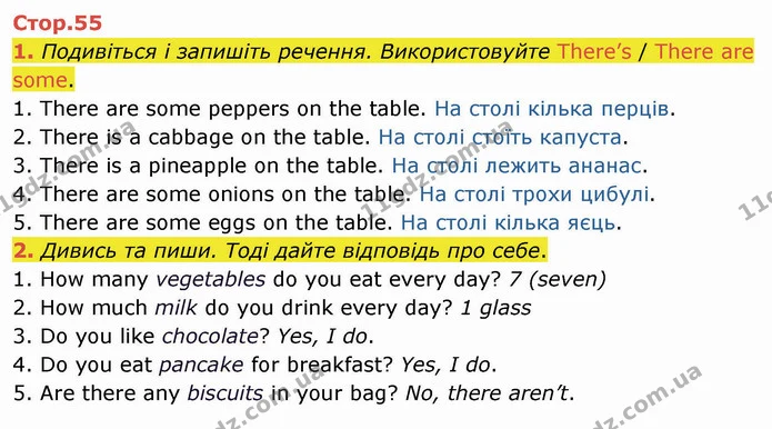 1. Подивіться і запишіть речення. Використовуйте There’s / There are some. — ГДЗ Робочий зошит Англійська мова 3 клас Мітчелл